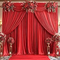 Tao-Ge 4 Panels Red Backdrop Curtains 5' x 12' for Photography & Event Decorations — image 6