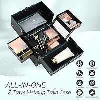 CHUANGJIN Makeup Train Case 2 Trays Organizer - Green Pro — image 4