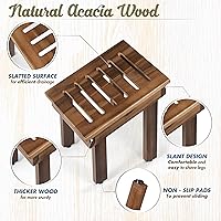 BLUEWEST Shower Foot Stool, Walnut — image 4