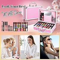 YBUETE Beginner Makeup Kit for Teen with Pink Cosmetic Case — image 6