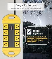 CCCEI Outdoor Power Strip with 8 Outlets, 15FT Extension Cord, Waterproof, Surge Protector — image 3