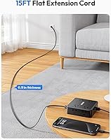 NTONPOWER Black Power Strip 15FT with 8 Outlets & 3 USB Ports — image 2