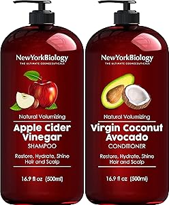 New York Biology Apple Cider Vinegar Shampoo and Coconut Avocado Conditioner Set 16.9 Fl Oz Review