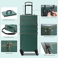 Somduy Rolling Makeup Train Case, Green — image 5