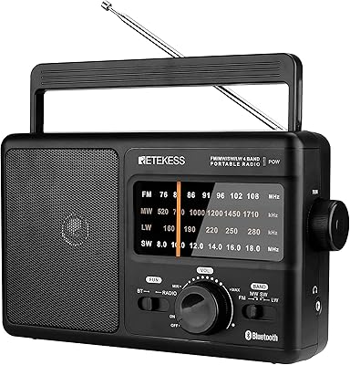 Retekess TR626 Portable AM FM Radio with Bluetooth