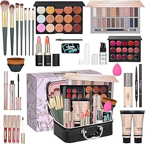 Venshun Makeup Kit Full Multi-Purpose Beauty Set - 20 Color Palette, Lipstick, Foundation, Brushes, Gift Box