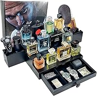 SeLuM Classic Wooden Cologne Organizer for Men 3 Tier Black — image 1