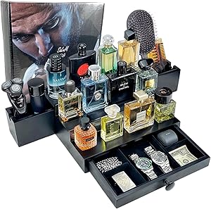 SeLuM Classic Wooden Cologne Organizer for Men 3 Tier Black Review
