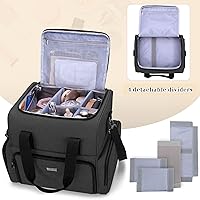 BAFASO 2 Layers Large Travel Makeup Bag with 3 Inner Removable Pouches — image 3