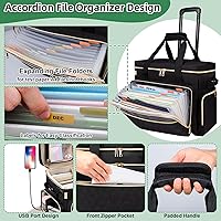 SIYNPAV Rolling Teacher Bag with Accordion File Organizer — image 5