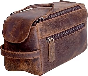 KomalC Premium Buffalo Leather Toiletry Bag Review
