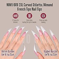 NOVO OVO XXL Curved Stiletto Almond French Tip Nail Tips — image 7