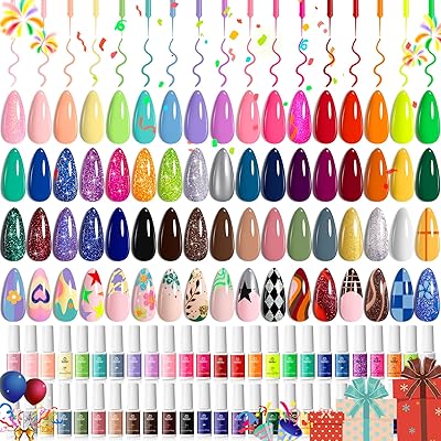 Beetles Gel Polish Liner Nail Art Set, 50 Colors