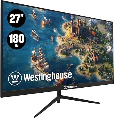 Westinghouse 27-Inch Flat Gaming Monitor, 180Hz, 1ms, AMD FreeSync