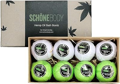 Schone Body Hemp Bath Bombs, Set of 8 - Mint & Lavender Scents