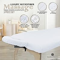 LONDON LINENS Soft Microfiber Massage Table Sheets Set - White — image 6