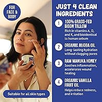 Grazly Whipped Bison Tallow Balm with Manuka Honey, Jojoba & Organic Vanilla - 2.5oz — image 4