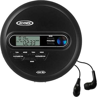 Jensen CD-65 Portable CD/MP3 Player with Digital AM/FM Radio