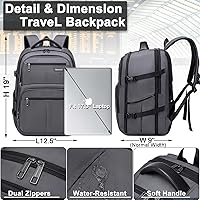 Travel Backpack for Men Women 45L Expandable Carry On Laptop Backpack — image 5