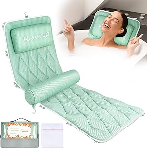 Olaemuo Full Body Bath Pillow with Removable Lumbar Cushion - Green Review