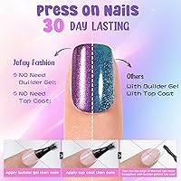 Jofay Fashion Cat Eye Press On Nails 160pcs - 2-Color Ombre Kit — image 6