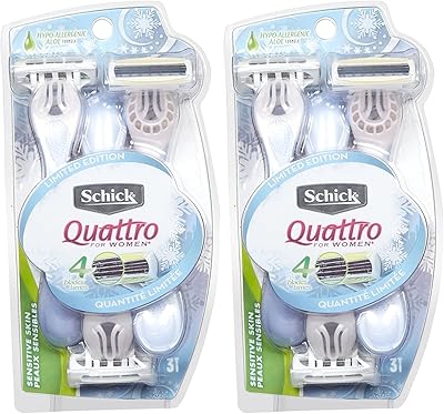 Schick Quattro for Women Sensitive Skin Disposable Razor - 3 ct - 2 pk
