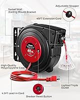 WILAWELS Retractable Extension Cord Reel 45FT 12AWG/3C SJTOW — image 8