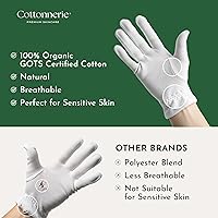 Cottonnerie Organic Cotton Gloves for Dry Hands Sleeping, Medium, 4 Pairs — image 3