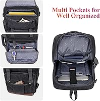 WITZMAN Canvas Travel Backpack A6617-3 Black 17-inch Laptop — image 4