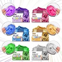 Permotary 6 Colors Temporary Hair Color Wax Styling Cream Mud, 25.38oz — image 3