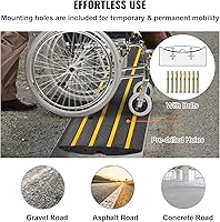 VEVOR Car Driveway Rubber Curb Ramp 33069lbs Capacity 1-Channel — image 7
