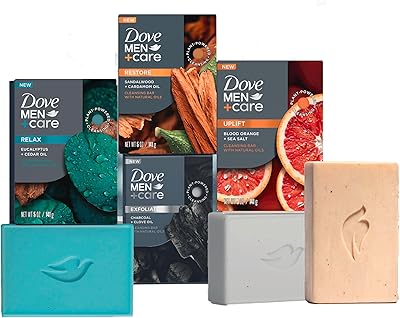 Dove Men+Care Cleansing Soap Bar 4 Count Eucalyptus + Cedar Oil 3.51oz