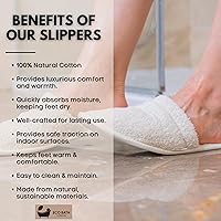 Eco Bath London Natural Toweling Slippers - Organic Cotton, Size S (6-7 Women/5-6 Men) — image 3