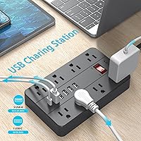 AOFO Surge Protector Flat Extension Cord Power Strip with USB Charging — image 5