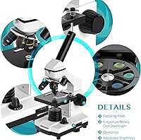 Aomekie AO1003 64X-160X-640X Biological Compound Microscope — image 8