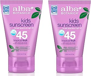 Alba Botanica Kids Sunscreen SPF 45 4oz (Pack of 2) Review