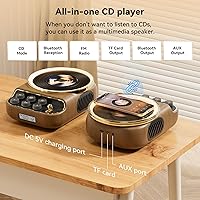FREEFISH Retro Portable CD Player with Bluetooth, FM Radio, Dual Speakers — image 2