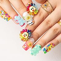 LOVFUL Press on Nails with Lovkashi Flower Design | Square 1.0 in | H65-L — image 8