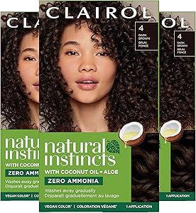 Clairol Natural Instincts Demi-Permanent Hair Dye 4 Dark Brown Pack of 3 Review