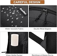 Kuosdaz Black Backpack for School Teen Boys & Girls 17.3 Inch Laptop — image 3