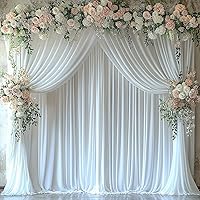 Leegleri 10ft x 12ft Wrinkle-Free White Backdrop Curtain — image 1