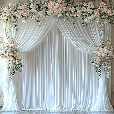 Leegleri 10ft x 12ft Wrinkle-Free White Backdrop Curtain