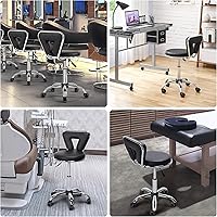 Yaheetech Rolling Swivel Salon Stool with Backrest, Black — image 8