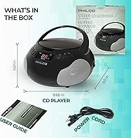Philco Portable CD Player Boombox PBB1005-BK — image 7