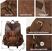 HuaChen M80 Brown Leather Backpack — image 3
