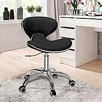 SALONFACTORY Multi-Purpose Adjustable Rolling Stool with Backrest — image 1