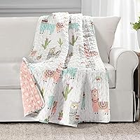 Lush Decor Southwest Llama Cactus Throw Blanket, 50″ x 60″ — image 1