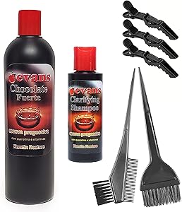 Evans Value Pack Brazilian Keratin Hair Smoothing Treatment Blowout Straightening System, 16 fl oz, 7 Piece Set