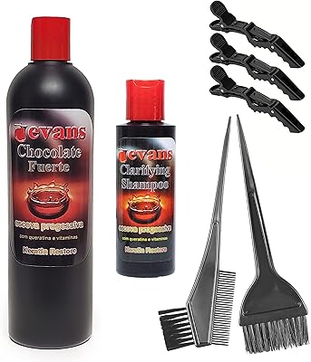 Evans Value Pack Brazilian Keratin Hair Smoothing Treatment Blowout Straightening System, 16 fl oz, 7 Piece Set