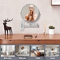 HOMEMIRO 9-Inch Wall Mounted Magnifying Makeup Mirror 1X/10X Magnification — image 9
